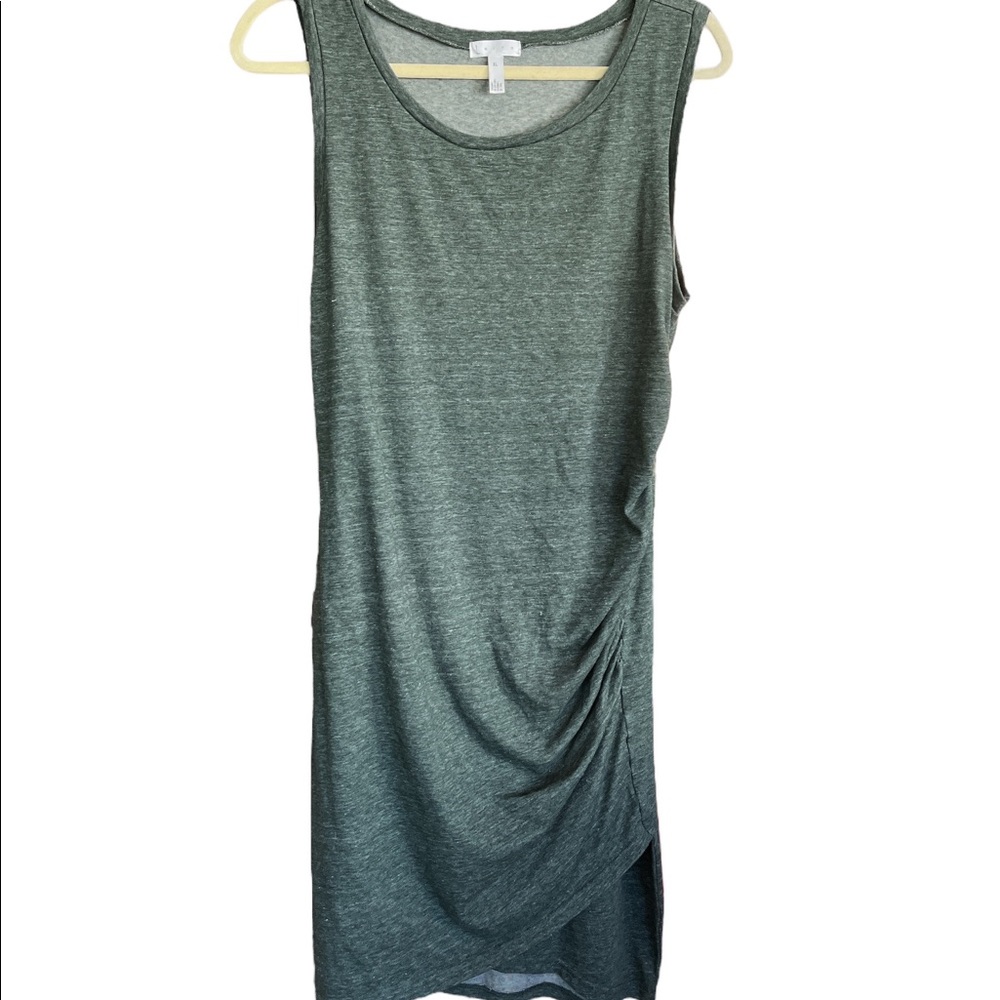 Leith Olive Green Sleeveless Ruched Mini Dress